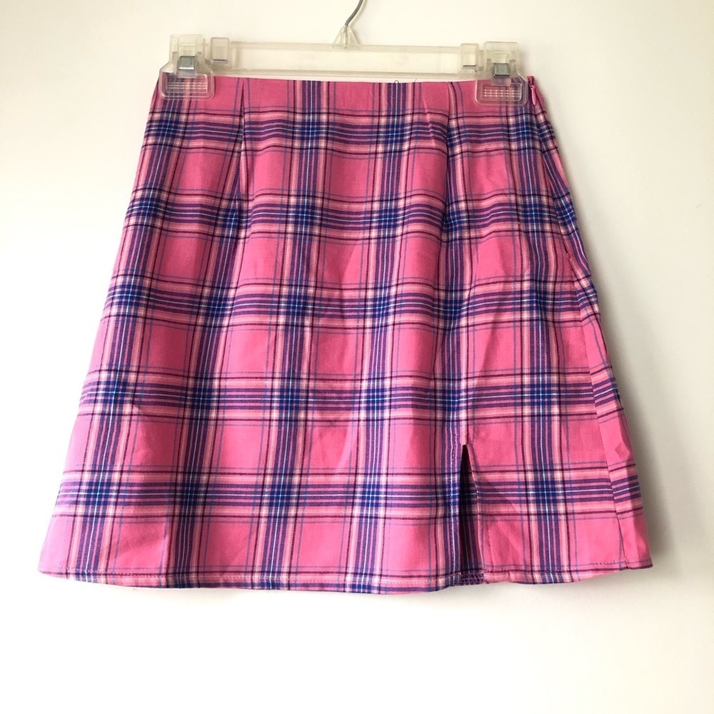 Princess Polly Pink Plaid Briggs Mini Skirt 2 - Picture 8 of 11